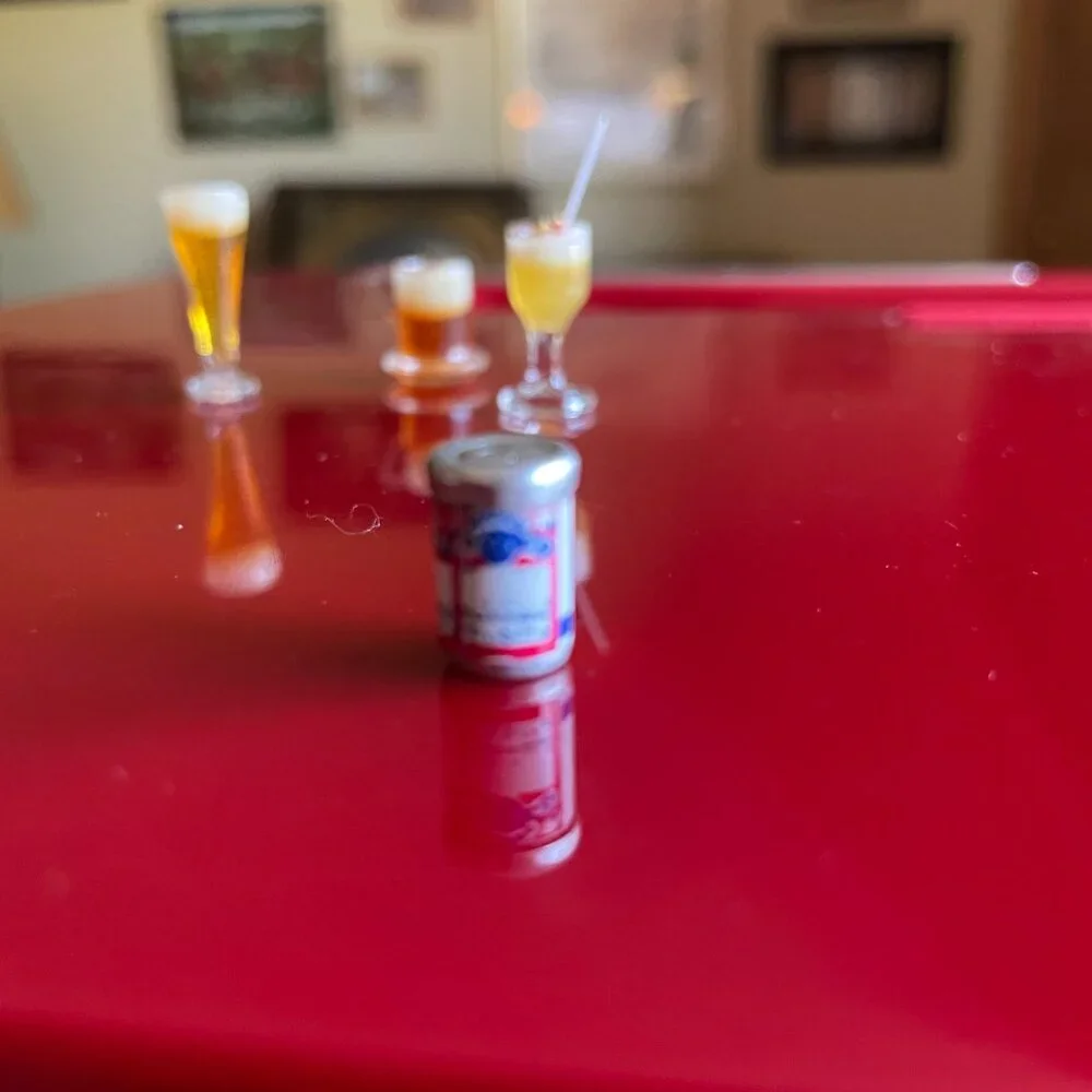 Vintage Miniature Dollhouse Drinks - 3 Beers & 1 Cocktail